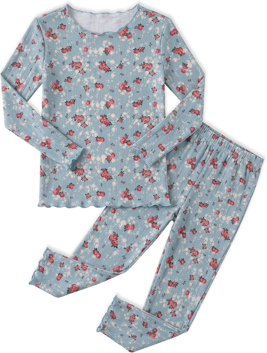 Arshiner Pajamas for Girls Long Sleeve Sleepwear Kids Snug Fit Lettuce Pjs