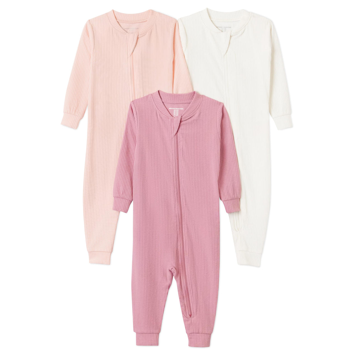 Amazon Essentials Unisex Babies' Ribbed Footless Pajamas