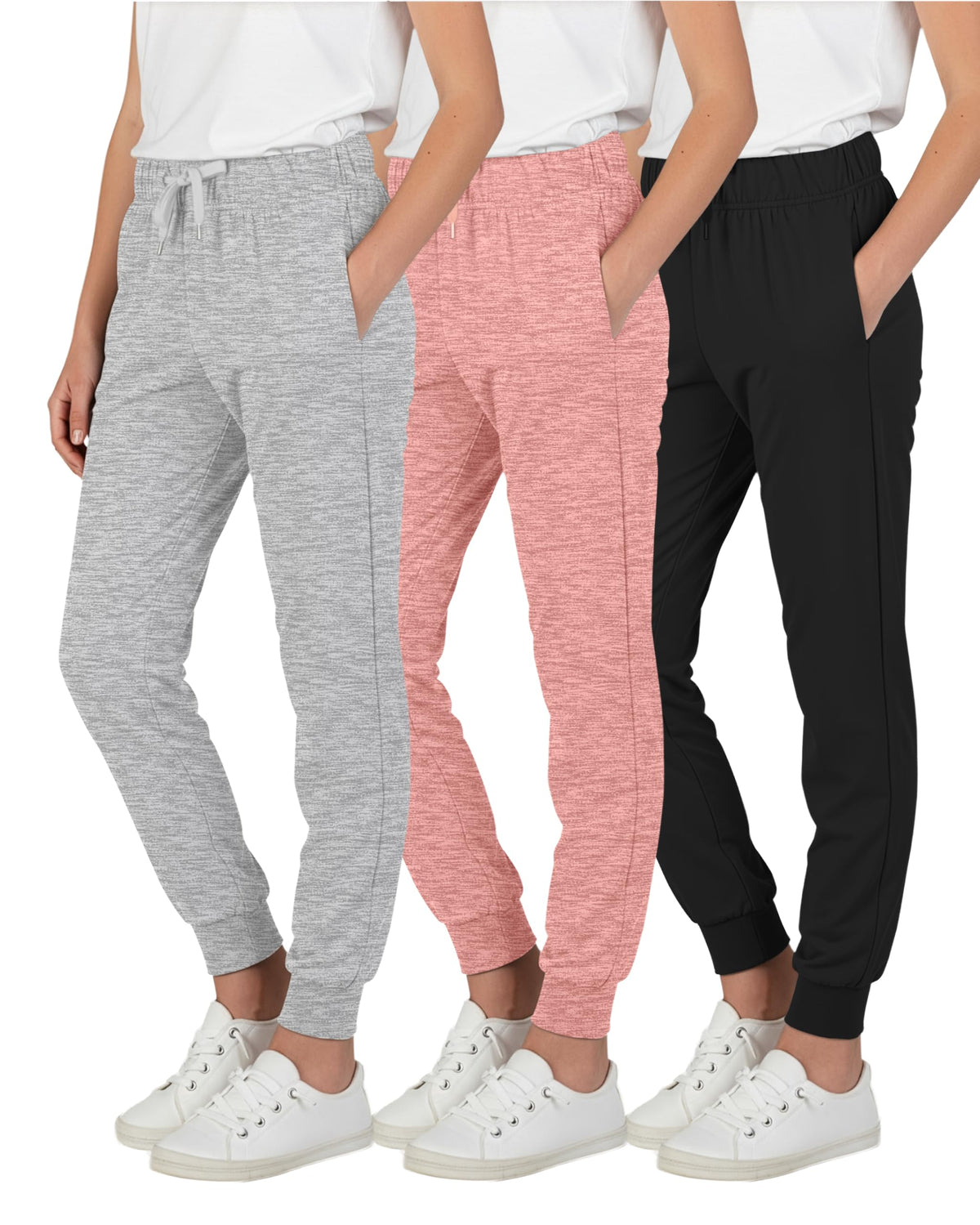 3 Pack Girls' Joggers Sweatpants Pants Athletic Yoga Pockets Kids Teen