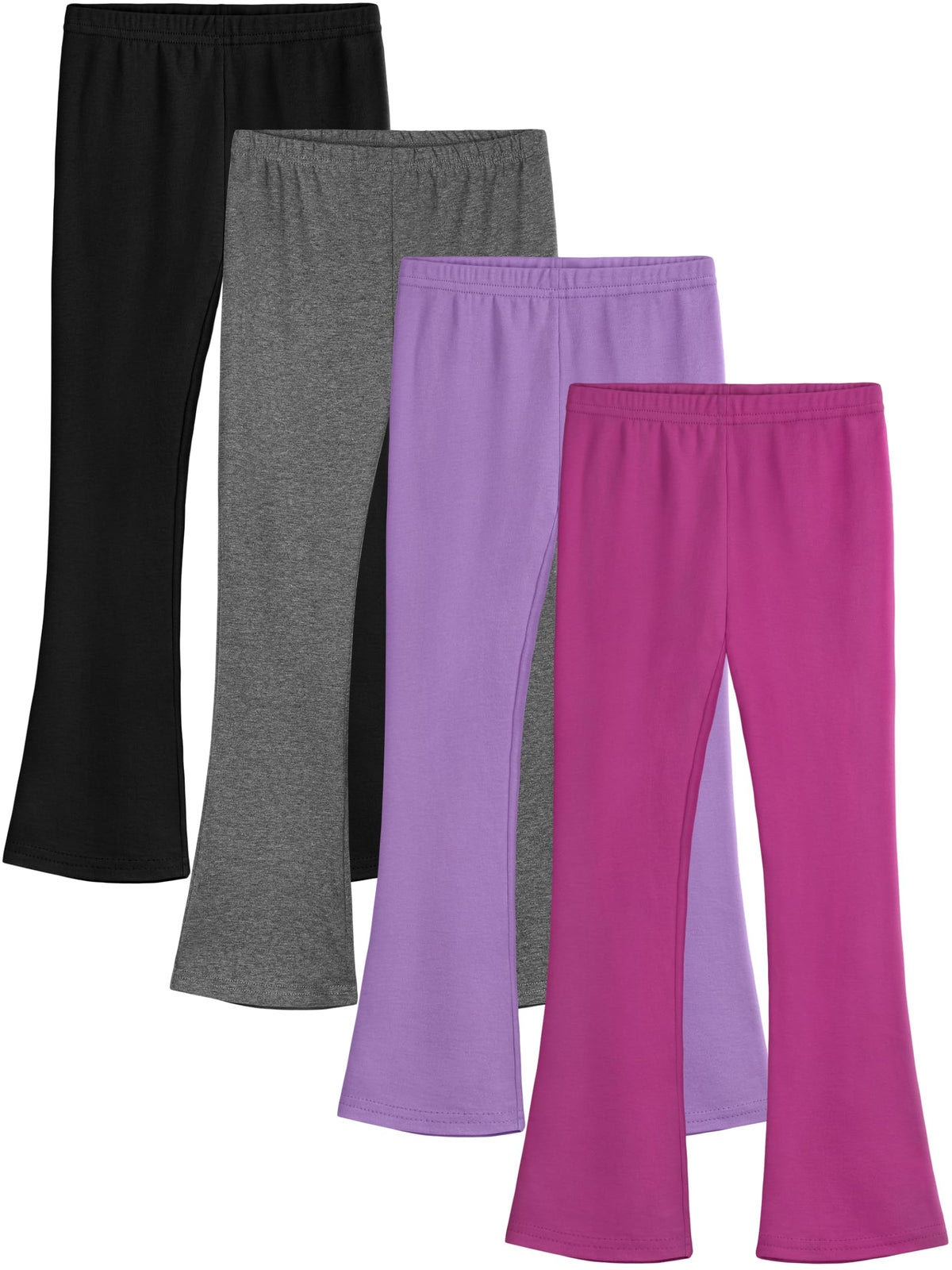 4 Pack Girls Flare Leggings Cotton Kids Bell Bottoms Pants for Yoga & Dance