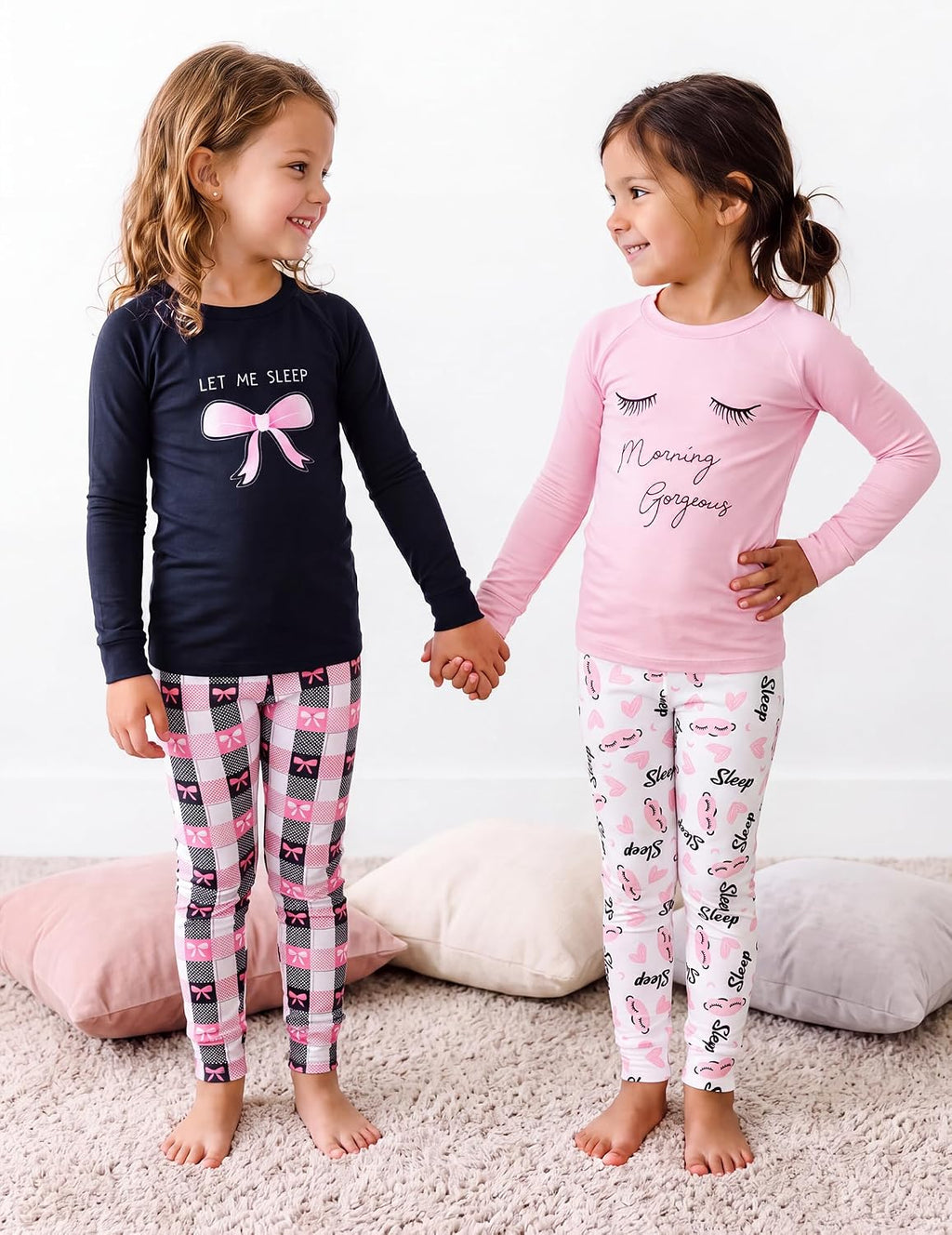 Arshiner Girls Pajamas Long Sleeve Snug Fit Pjs Set Kids Cute Sleepwear