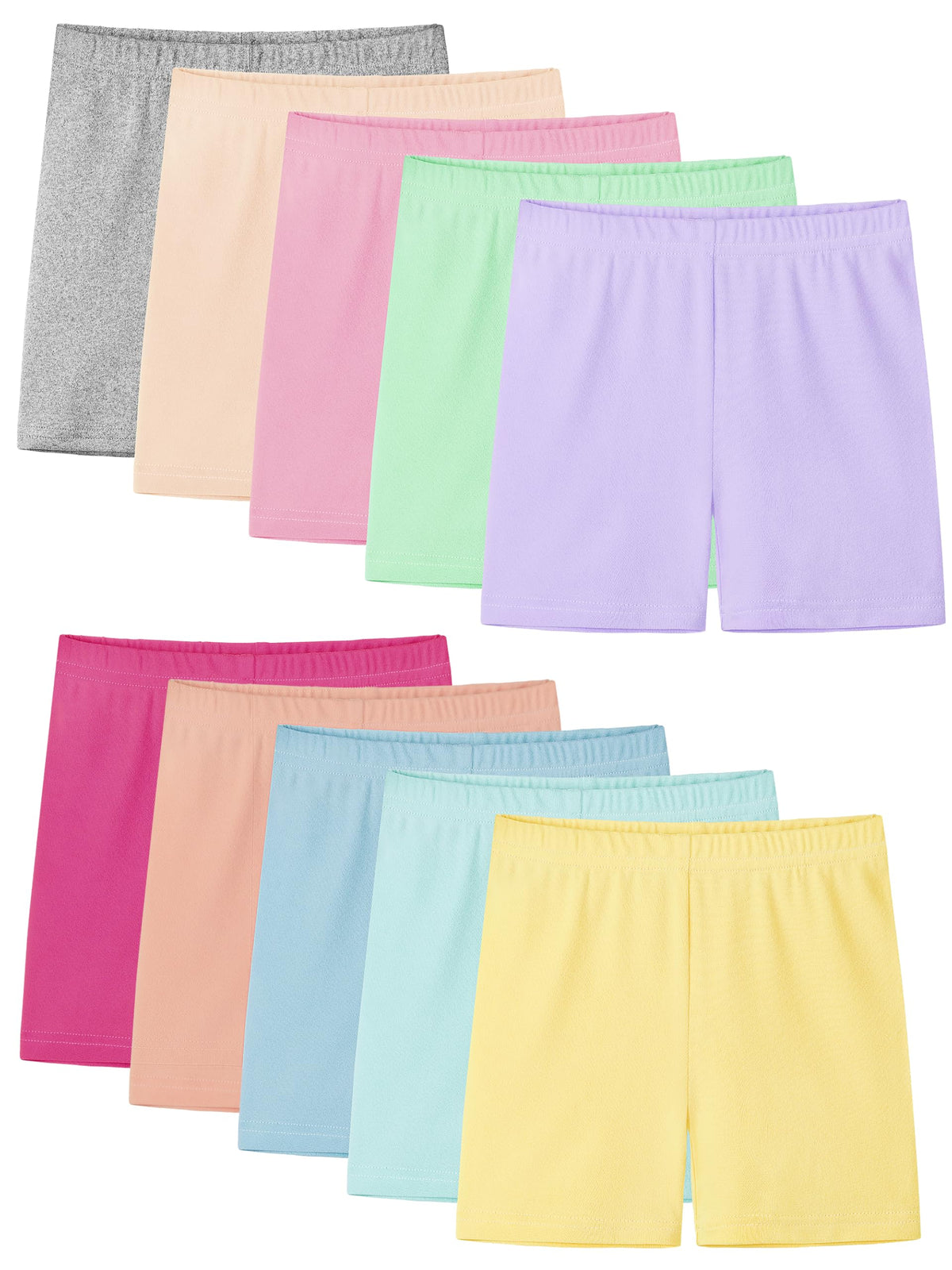 10 Pack Girls Bike Shorts Toddler Biker Cartwheel Under Dress Dance Shorts