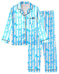 Sylfairy Girls Pajamas Silk PJS Set Satin Sleepwear Long Sleeve Jammies for Kids Button-Down Nightwear Loungewear 3-16 Years