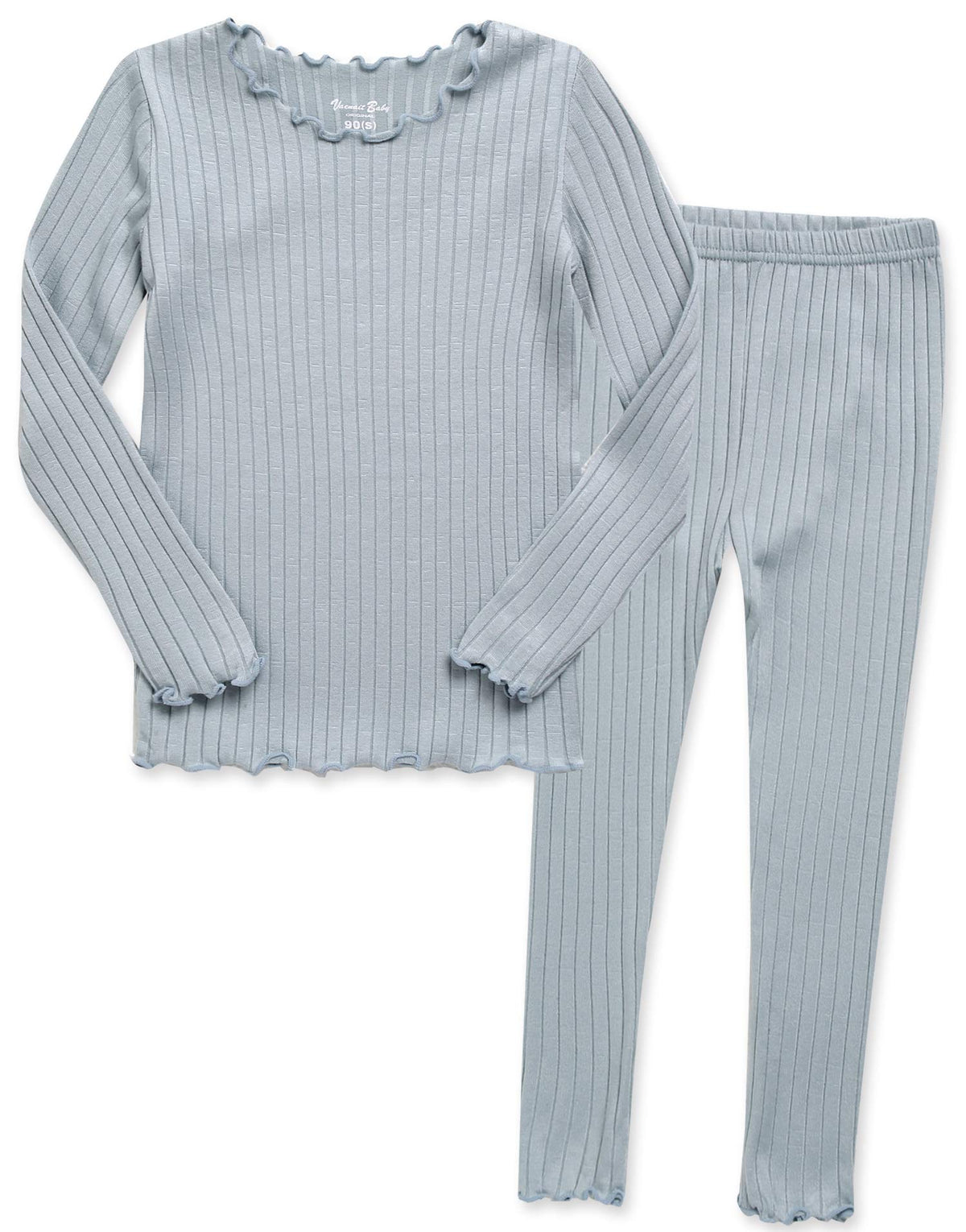 VAENAIT BABY 6M-12Y Infant Kids Toddler Junior Girls Soft Comfy Modal Tencel Shirring Sleepwear Pajamas 2pcs Set