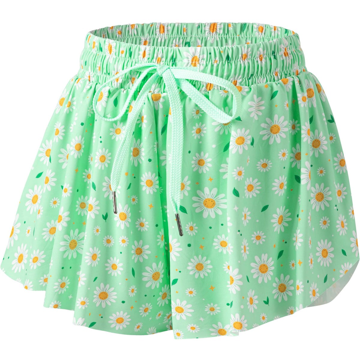 DIPUG Girls Butterfly Shorts with Pocket 2-in-1 Flowy Athletic Cheer Skorts