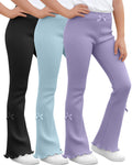 3 Pack Girls Flare Leggings Kids Bell Bottoms