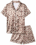 ICOSY Girls Pajamas Set, Satin Pjs Sleepwear for Kids 6-15Y