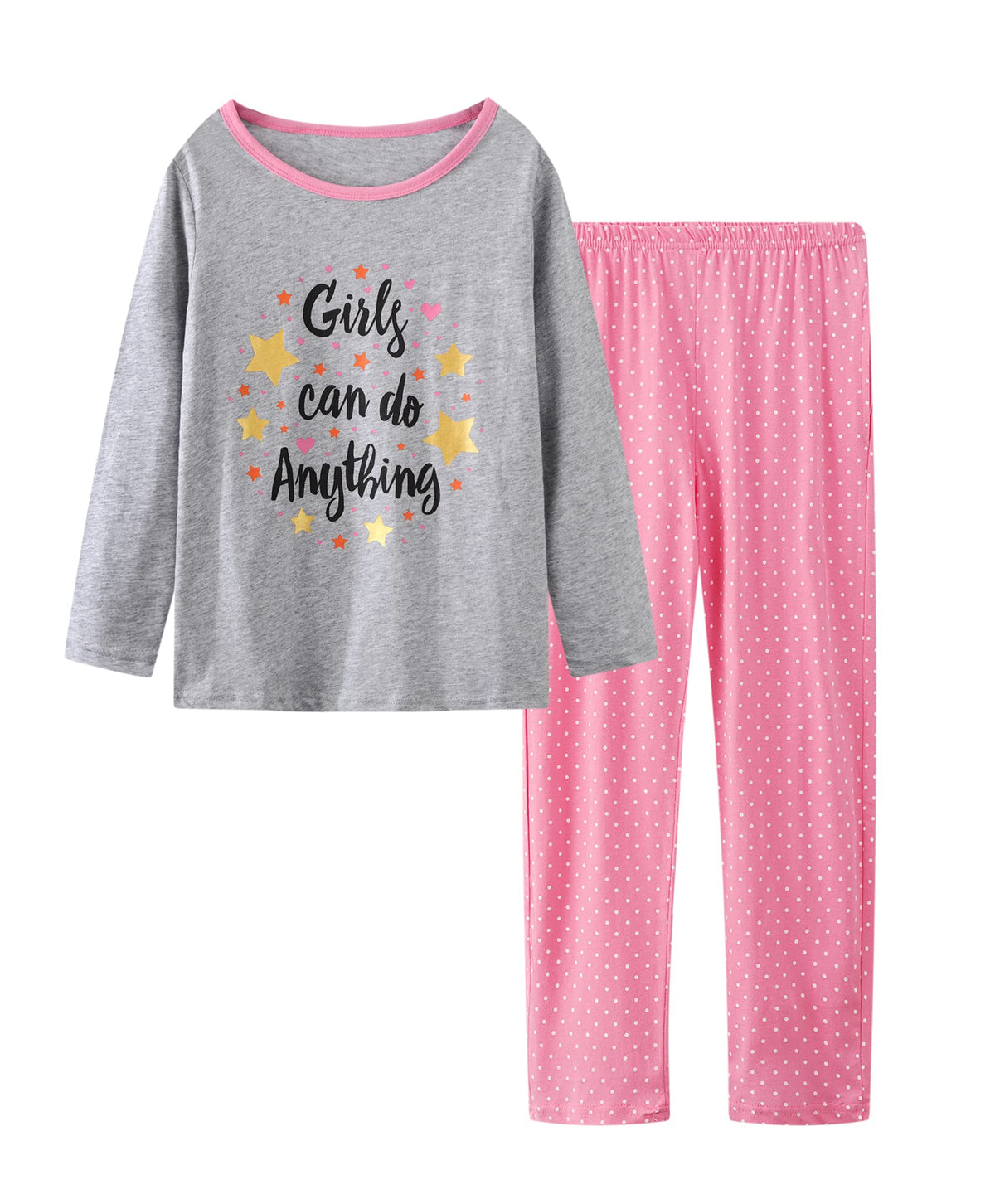 Pajamas for Girls Cute Cat Unicorn Long Sleeve and Pants PJS Set Big Kids Cotton Sleepwear Set Size 6-16