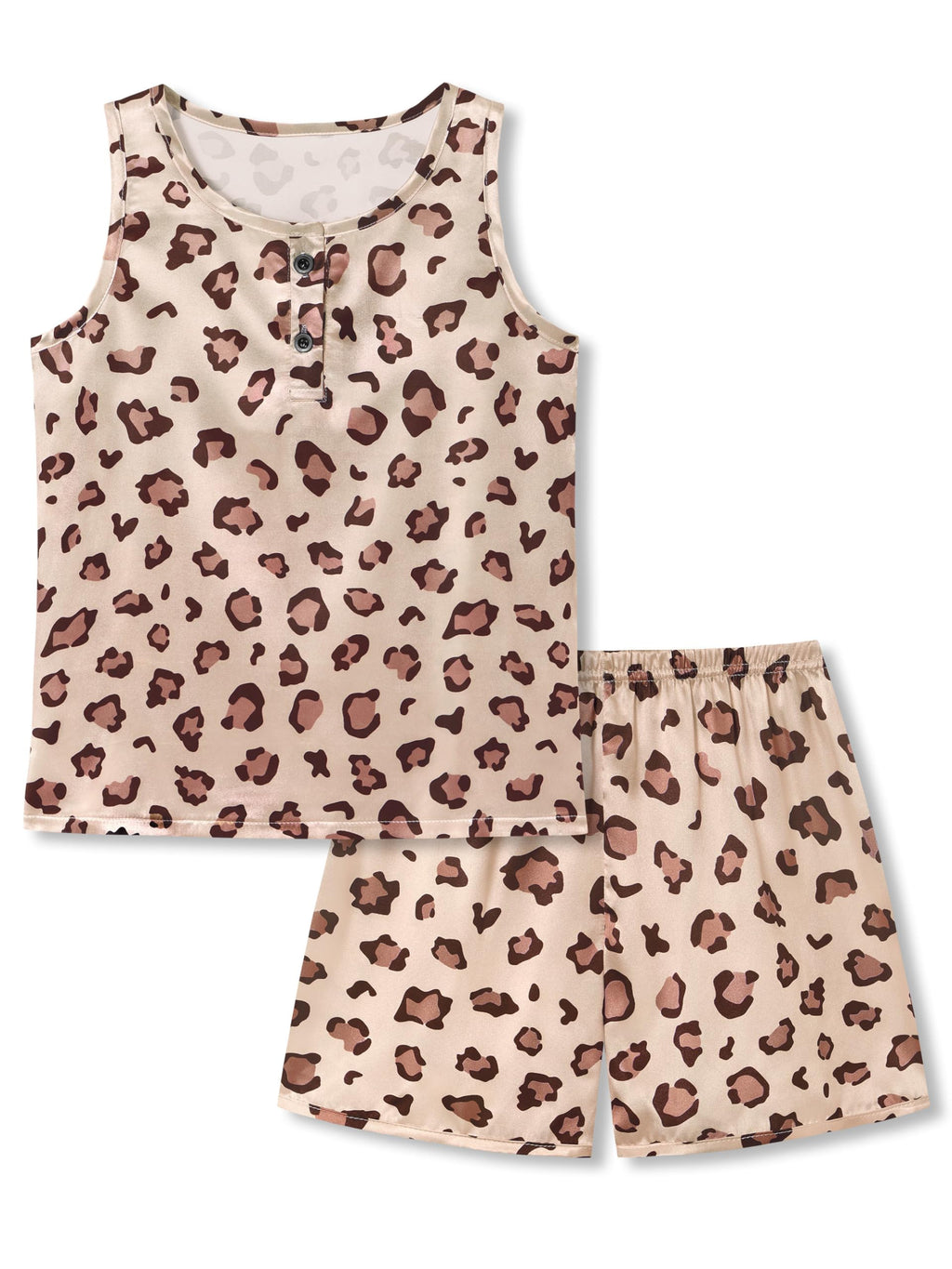 Topgal Girls Silky Satin Pajamas, 2-Piece Tank and Shorts, Sizes 6-16