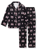 Topgal Girls Pajama Set, Coat Style Button Front, Size 6-16