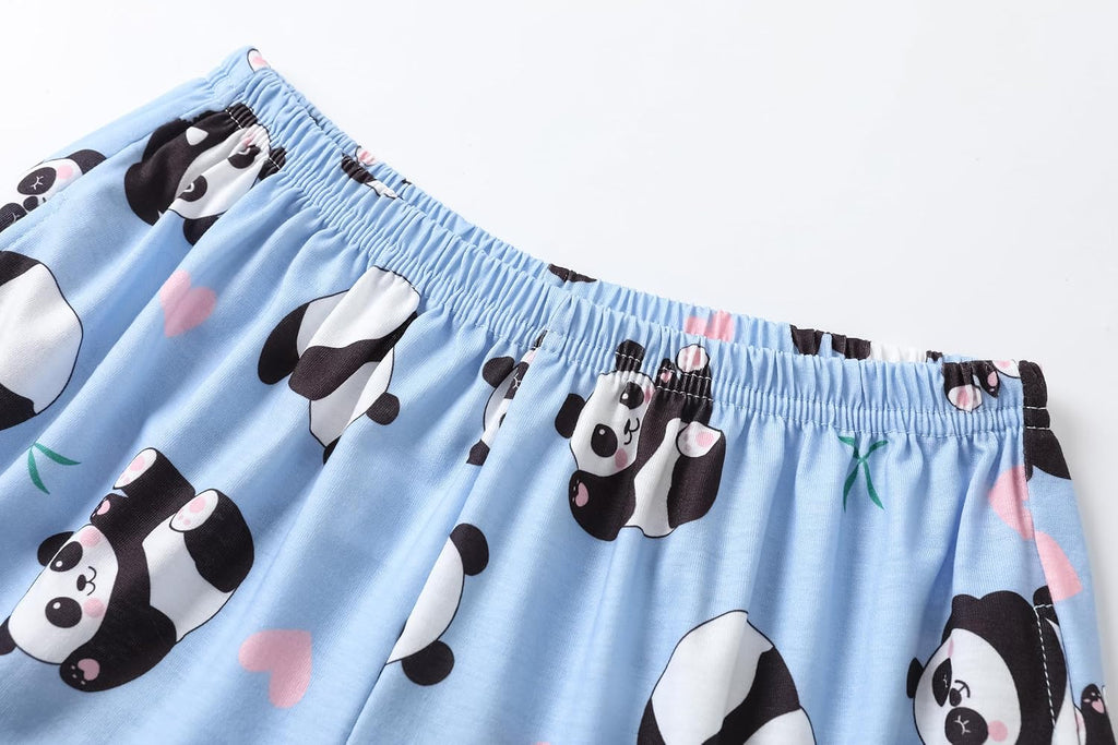 Hupohoi Girls Pajama Sets Summer Short Sleeve With Shorts & Pants Sleepwear