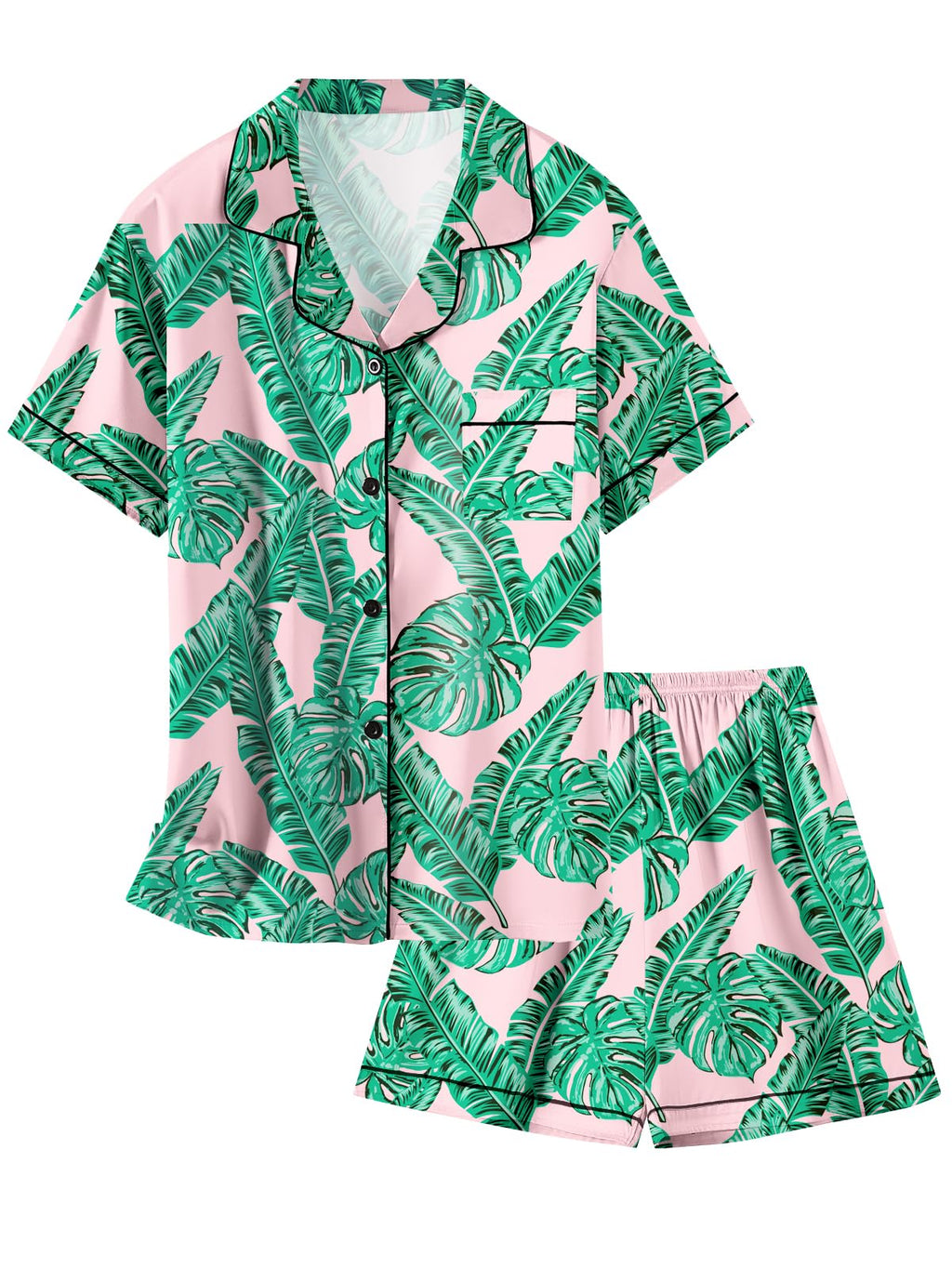 Girls & Womens Satin Pajamas Set, Silk Button-Down Sleepwear 2 Piece Nightwear, 3 Years - Women XXL