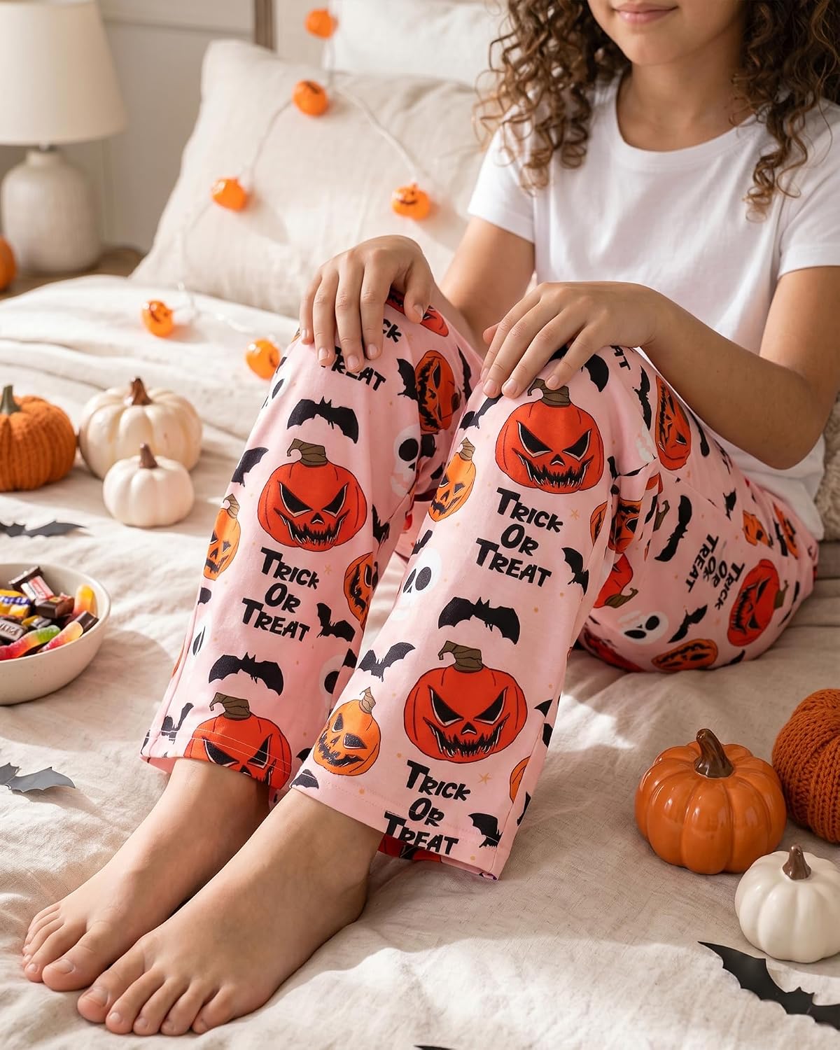 HONGTEYA Girls Christmas Pants with Pockets Soft Long Plaid Bottom