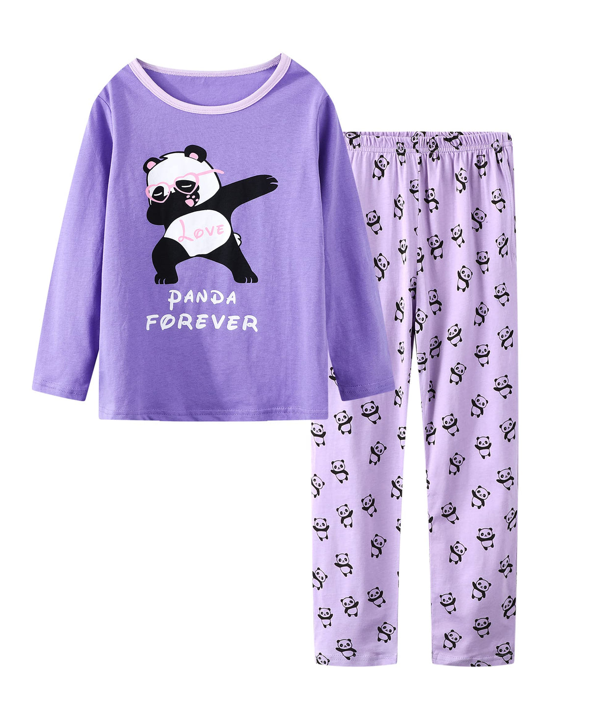 Pajamas for Girls Cute Cat Unicorn Long Sleeve and Pants PJS Set Big Kids Cotton Sleepwear Set Size 6-16