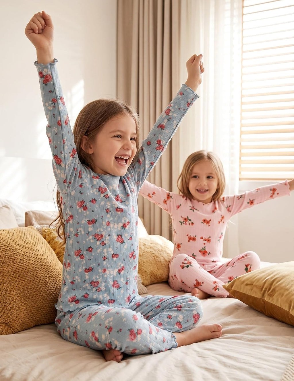 Arshiner Pajamas for Girls Long Sleeve Sleepwear Kids Snug Fit Lettuce Pjs
