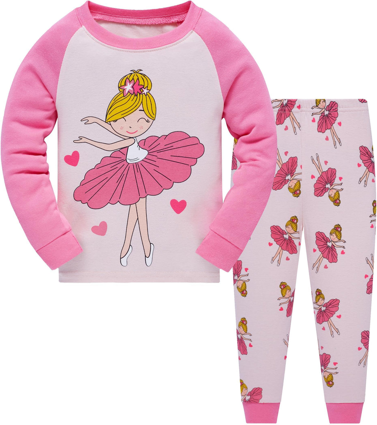 Little Girls Pajamas Sets Baby Girl 2Pcs 100% Cotton Pjs Kids Long Sleeve Sleepwear