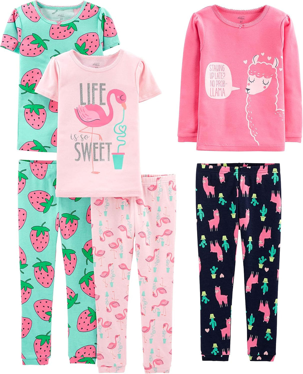 Simple Joys by Carter's Girls 6-piece Snug Fit Cotton Pajama Set