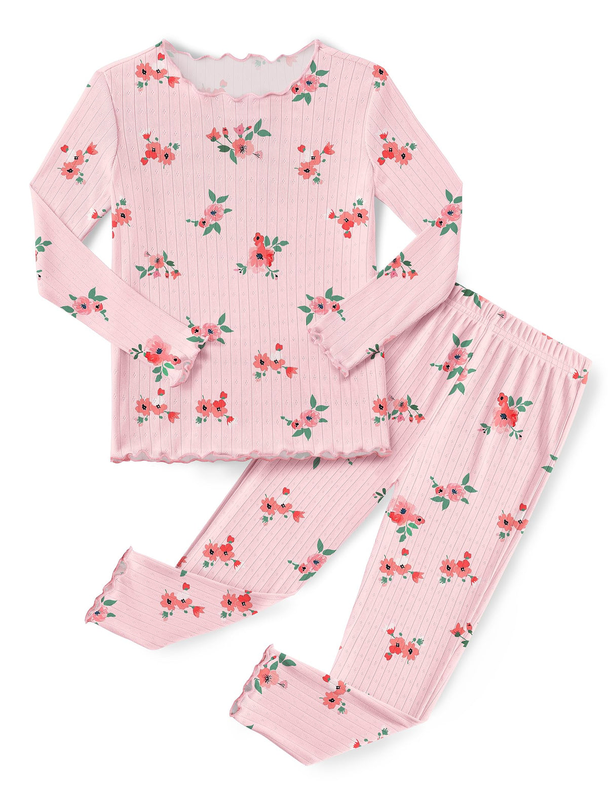Arshiner Pajamas for Girls Long Sleeve Sleepwear Kids Snug Fit Lettuce Pjs