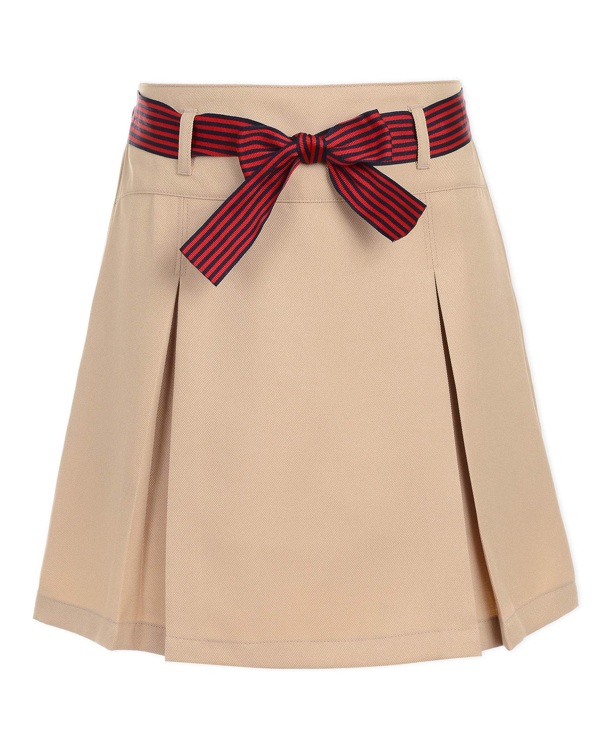 Nautica Girls' School Uniform Pleated Pull-on Scooter Skirt With Undershorts, Knit Waistband