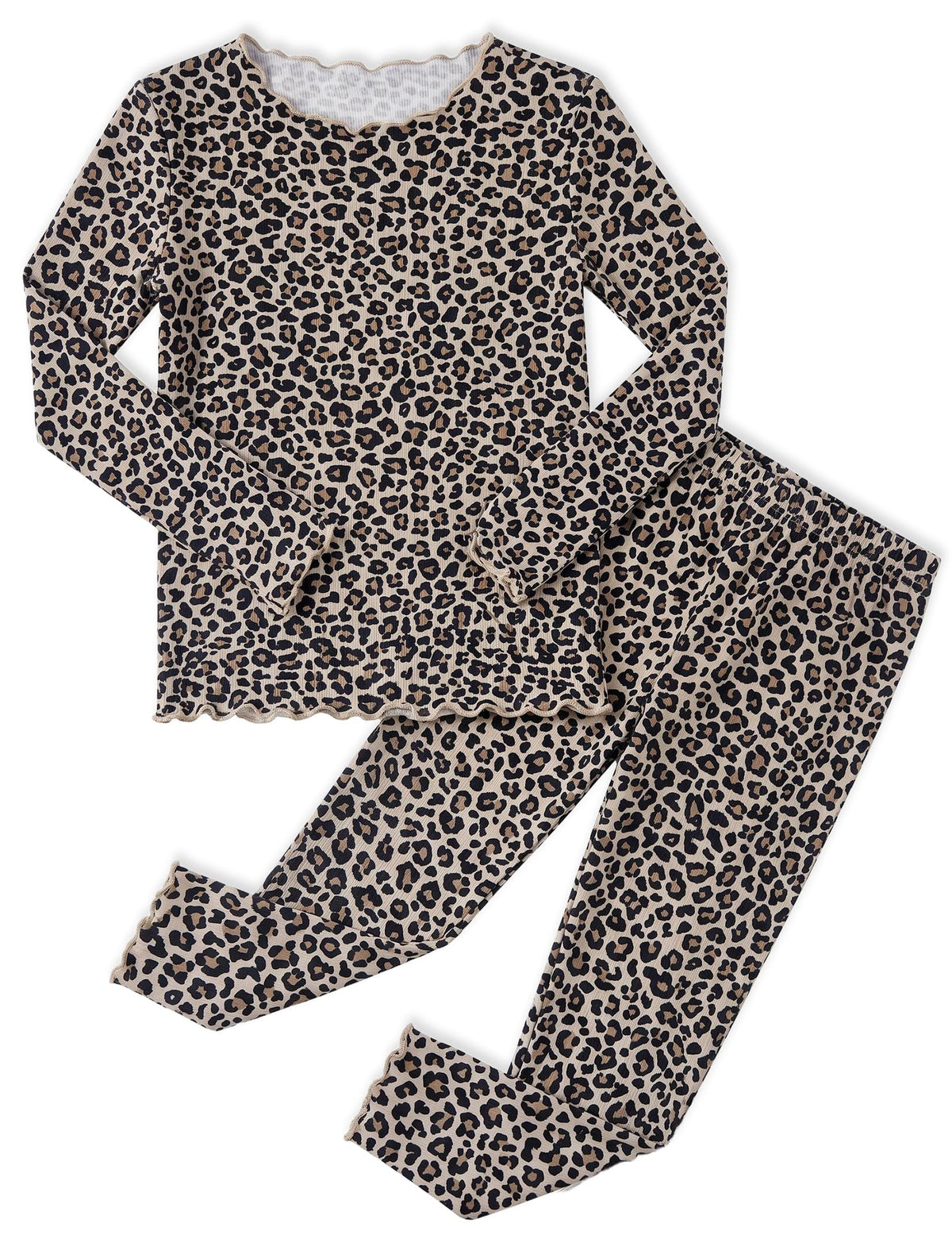 Arshiner Pajamas for Girls Long Sleeve Sleepwear Kids Snug Fit Lettuce Pjs