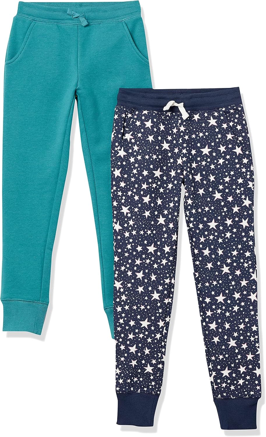 Amazon Essentials Girls and Toddlers' Jogger Sweatpants with Elastic Waist and Drawstring, Multipacks