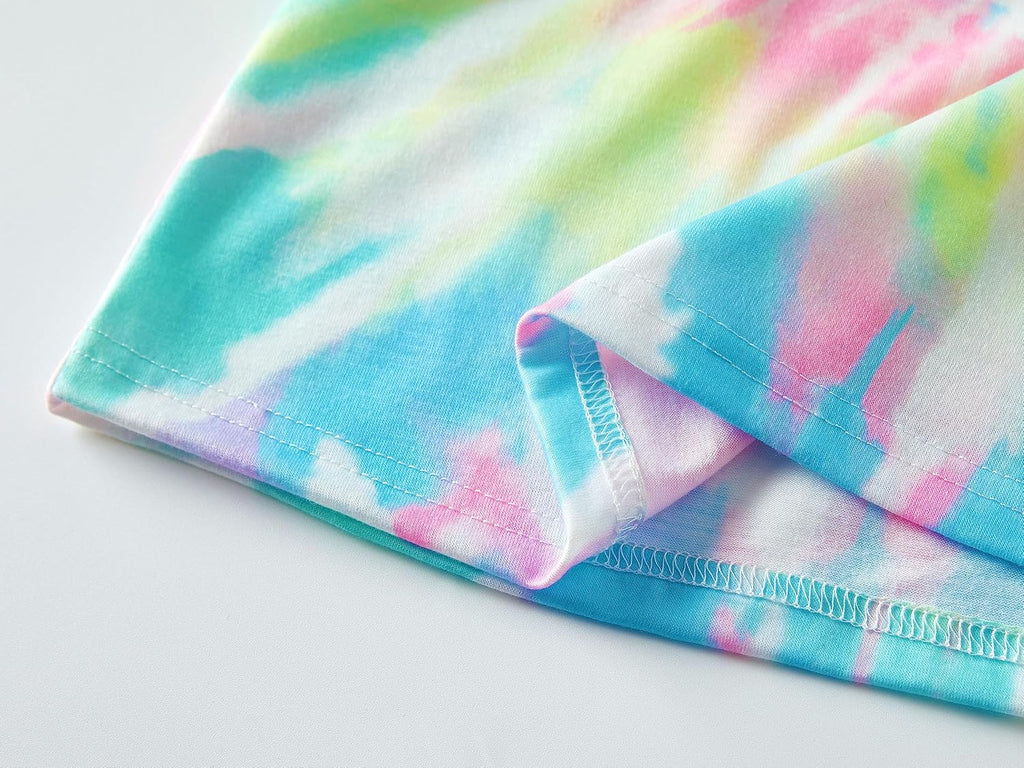 Topgal Little & Big Girls Pajamas Set, Tie-Dye Tank & Shorts, Size 6-18