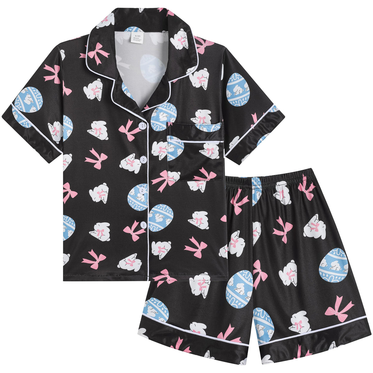 Vopmocld Girls Summer Pajama Sets Button Down Top & Shorts Sleepwear 8-18Y